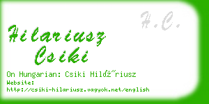 hilariusz csiki business card